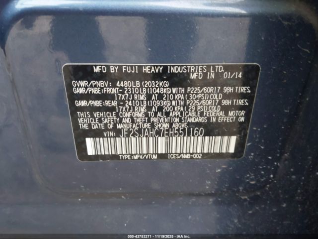 2014 SUBARU FORESTER JF2SJAHC7EH551160 Photo 8