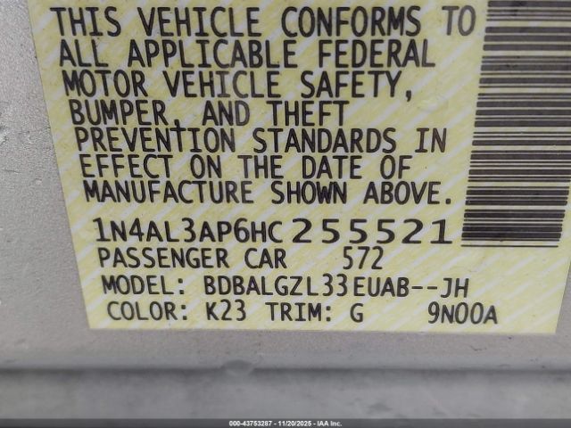 2017 NISSAN ALTIMA 1N4AL3AP6HC255521 Photo 8