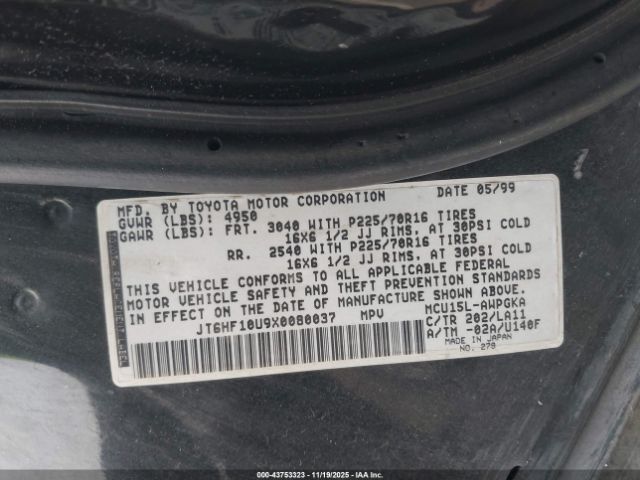 1999 LEXUS RX 300 JT6HF10U9X0080037 Photo 8