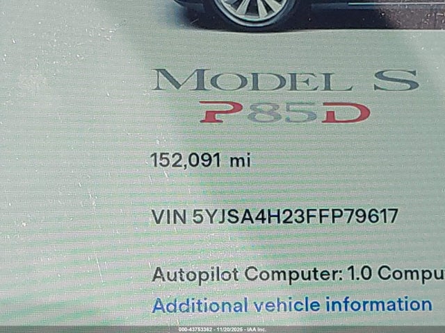 Tesla Model S 70d/85d/p85d 2015 5YJSA4H23FFP79617 Image 14