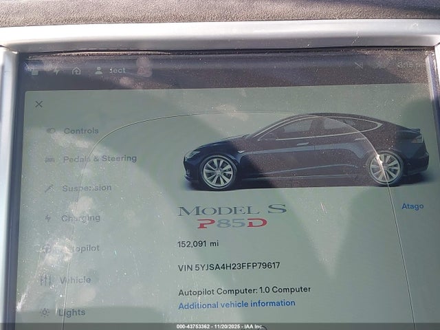 2015 TESLA MODEL S 5YJSA4H23FFP79617 Photo 6