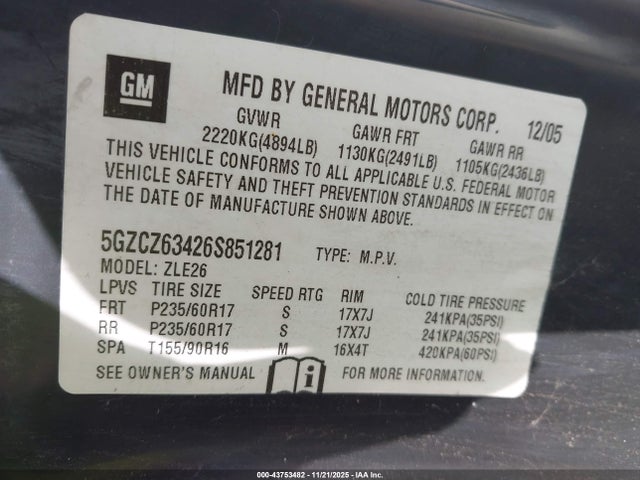 2006 SATURN VUE 5GZCZ63426S851281 Photo 8