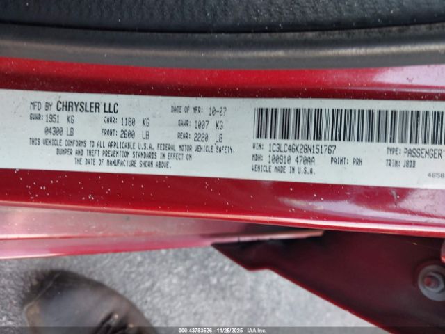 2008 CHRYSLER SEBRING 1C3LC46K28N151767 Photo 8
