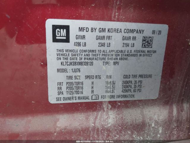 2021 CHEVROLET TRAX KL7CJKSBXMB328120 Photo 8