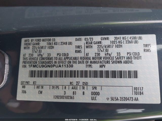 2023 FORD ESCAPE 1FMCU9GN0PUA11330 Photo 8