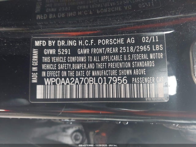 2011 PORSCHE PANAMERA WP0AA2A70BL017956 Photo 8