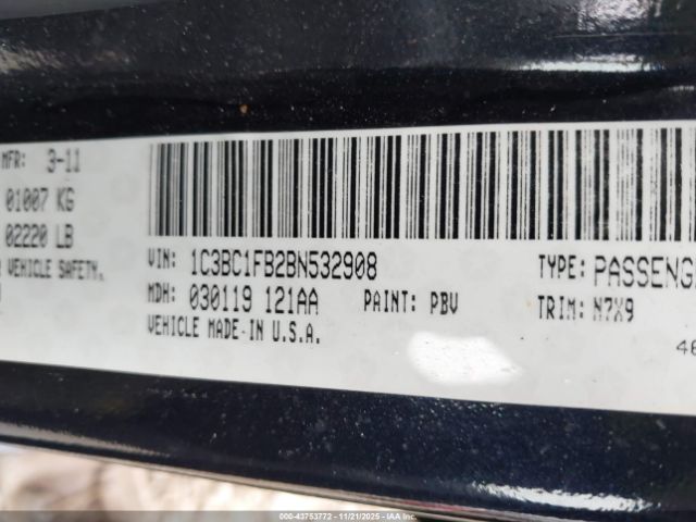 2011 CHRYSLER 200 1C3BC1FB2BN532908 Photo 8