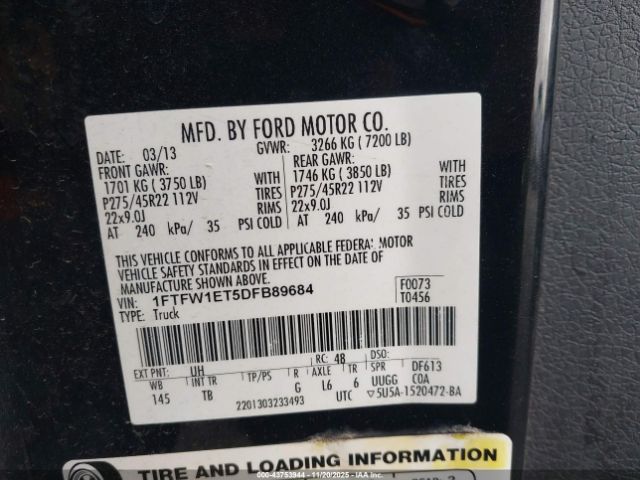 2013 FORD F-150 1FTFW1ET5DFB89684 Photo 8