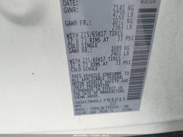 2020 NISSAN ROGUE 5N1AT2MV0LC793215 Photo 8