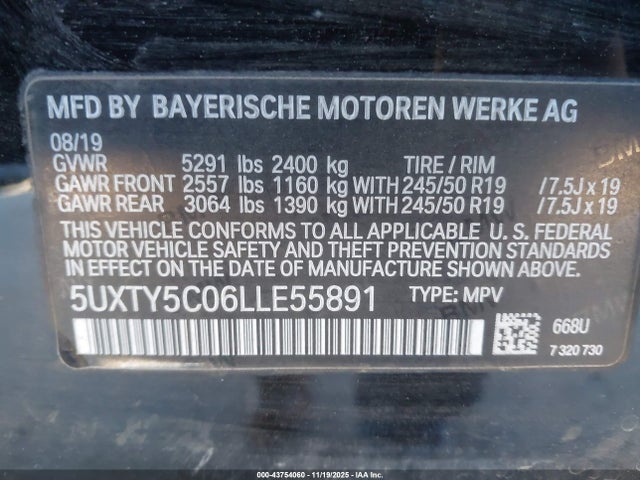 2020 BMW X3 5UXTY5C06LLE55891 Photo 8