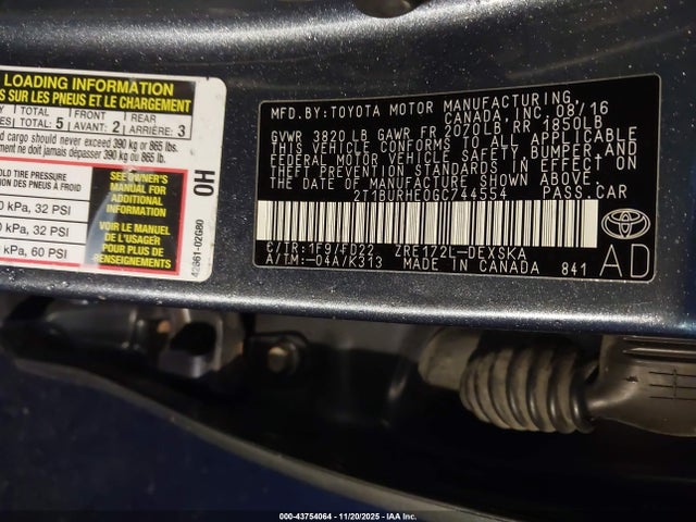 Toyota Corolla S Plus 2016 2T1BURHE0GC744554 Image 9