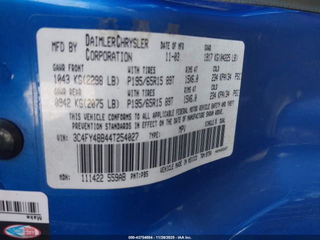 2004 CHRYSLER PT CRUISER 3C4FY48B44T254027 Photo 8