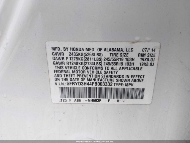 2015 ACURA MDX 5FRYD3H44FB003332 Photo 8