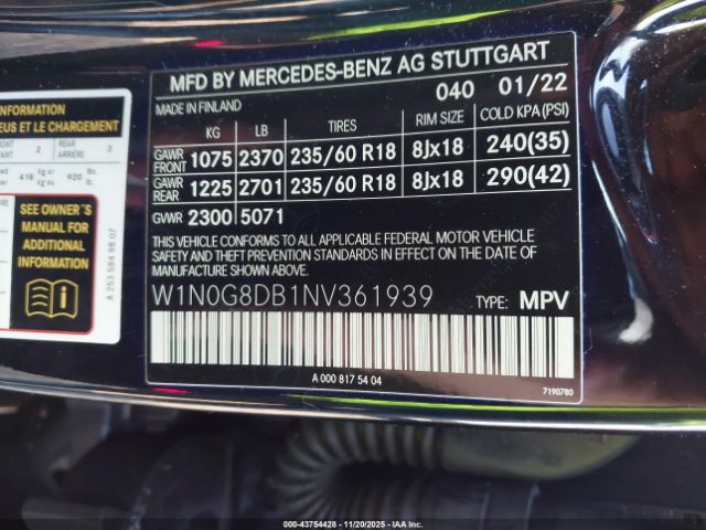 2022 MERCEDES-BENZ GLC 300 W1N0G8DB1NV361939 Photo 8