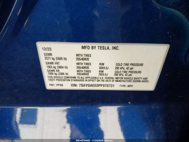 2023 TESLA MODEL Y 7SAYGAEE0PF970731 Photo 8