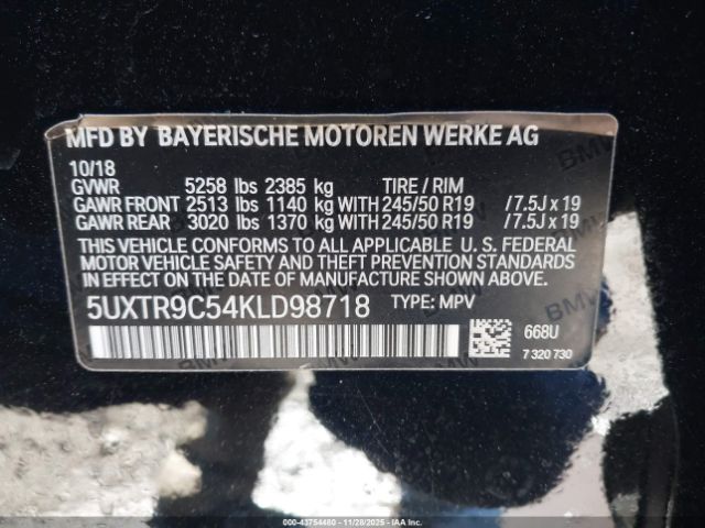2019 BMW X3 5UXTR9C54KLD98718 Photo 8