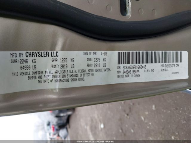 2008 CHRYSLER 300 2C3LA53G78H268443 Photo 8
