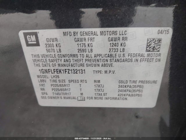 2015 CHEVROLET EQUINOX 1GNFLFEK1FZ132131 Photo 8