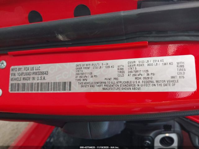 2024 JEEP WRANGLER 1C4PJXAG1RW326643 Photo 8