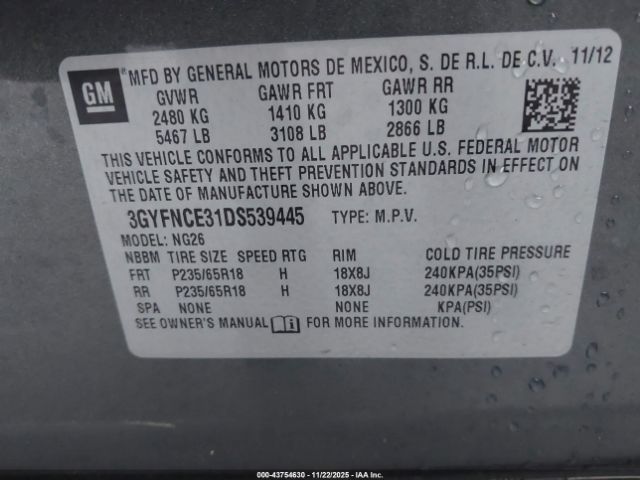 2013 CADILLAC SRX 3GYFNCE31DS539445 Photo 8