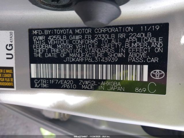 2020 TOYOTA PRIUS PRIME JTDKARFP6L3143939 Photo 8