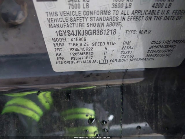 2016 CADILLAC ESCALADE ESV 1GYS4JKJ9GR361218 Photo 8