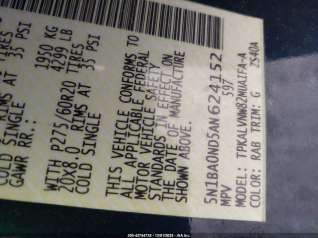 2010 NISSAN ARMADA 5N1BA0ND5AN624152 Photo 8