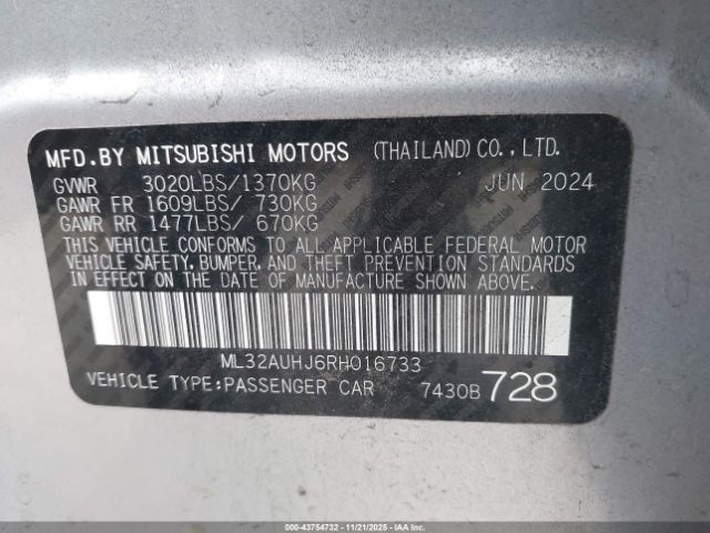 2024 MITSUBISHI MIRAGE ML32AUHJ6RH016733 Photo 8
