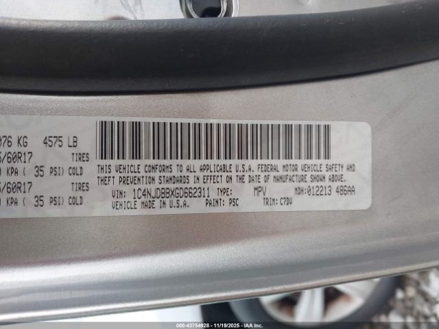 2016 JEEP COMPASS 1C4NJDBBXGD662311 Photo 8