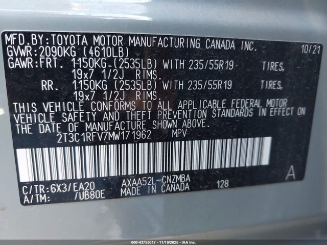 Toyota Rav4 Xle Premium 2021 2T3C1RFV7MW171962 Image 9