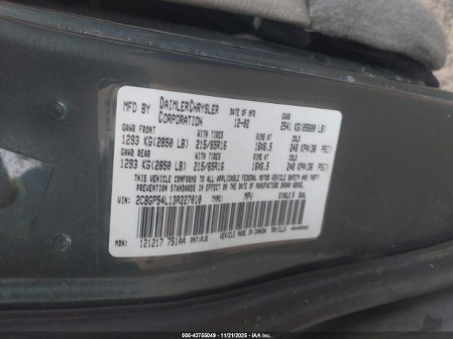 2003 CHRYSLER TOWN & COUNTRY 2C8GP54L13R227010 Photo 8