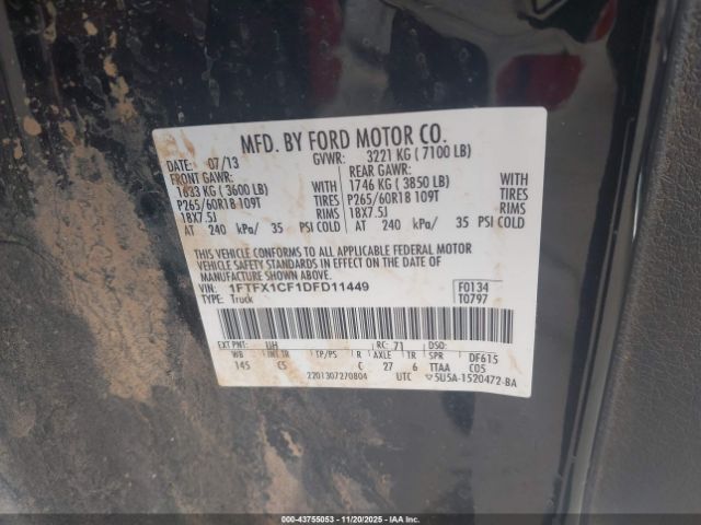 2013 FORD F-150 1FTFX1CF1DFD11449 Photo 8