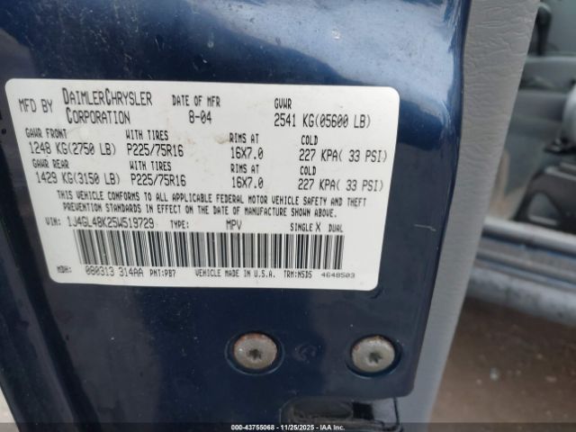 2005 JEEP LIBERTY 1J4GL48K25W519729 Photo 8