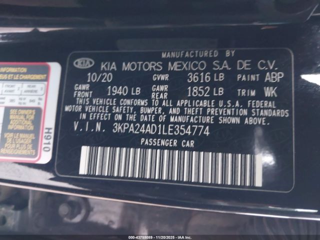 2020 KIA RIO 3KPA24AD1LE354774 Photo 8