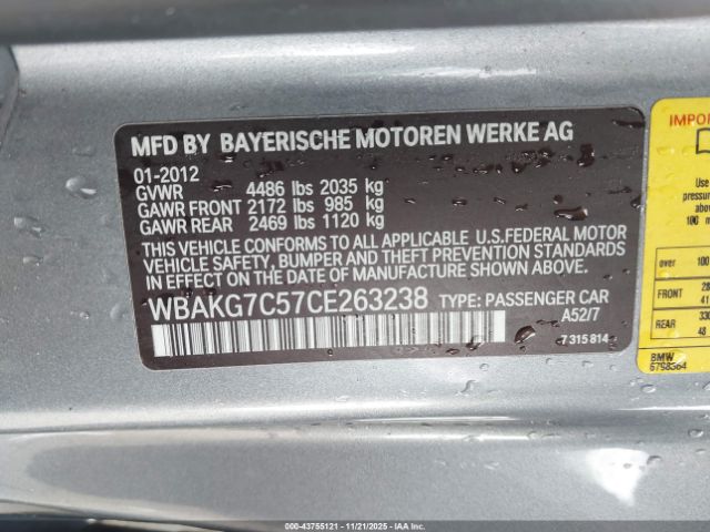 2012 BMW 335I WBAKG7C57CE263238 Photo 8