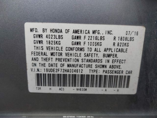 2017 ACURA ILX 19UDE2F72HA004612 Photo 8
