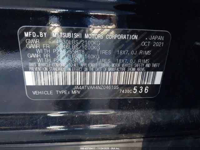 2022 MITSUBISHI ECLIPSE CROSS JA4ATVAA4NZ046105 Photo 8