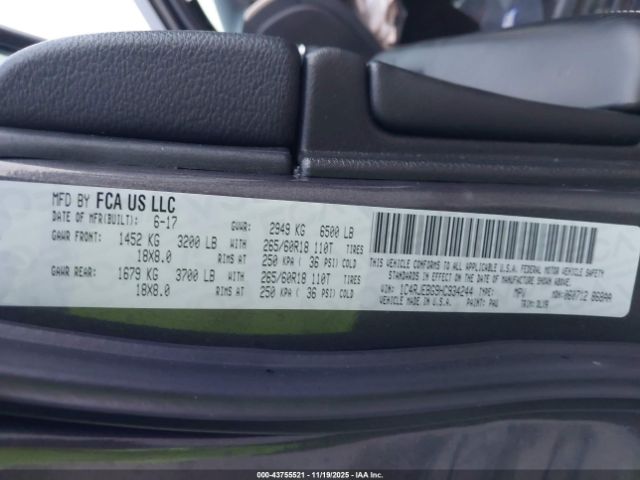 2017 JEEP GRAND CHEROKEE 1C4RJEBG9HC934244 Photo 8