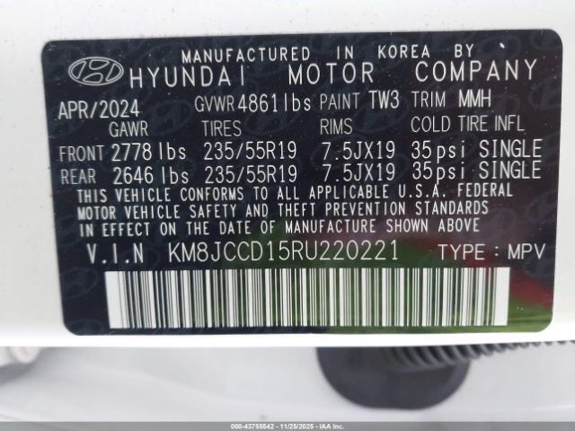 2024 HYUNDAI TUCSON HYBRID KM8JCCD15RU220221 Photo 8