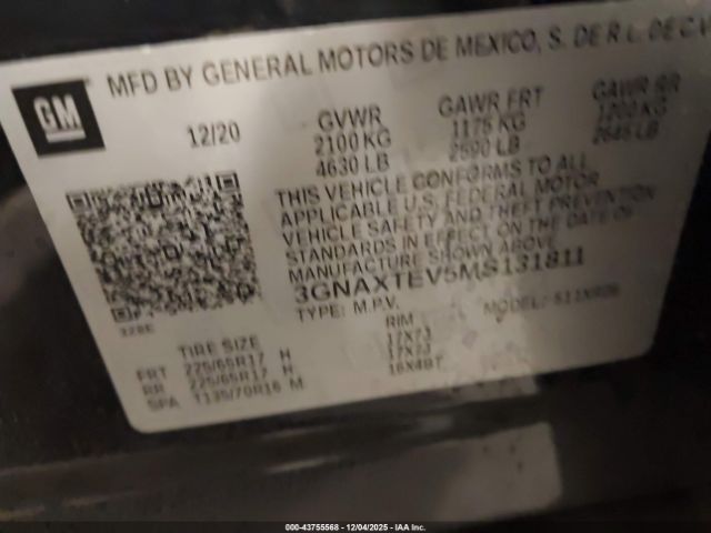2021 CHEVROLET EQUINOX 3GNAXTEV5MS131811 Photo 8