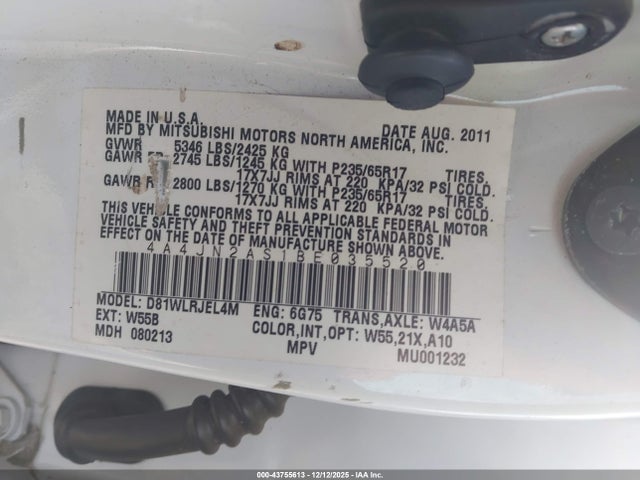 2011 MITSUBISHI ENDEAVOR 4A4JN2AS1BE035520 Photo 8