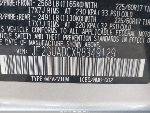 JF2GUADCXR8349129 Subaru Crosstrek Premium