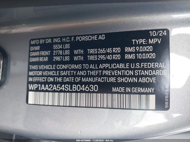 2025 PORSCHE MACAN WP1AA2A54SLB04630 Photo 8