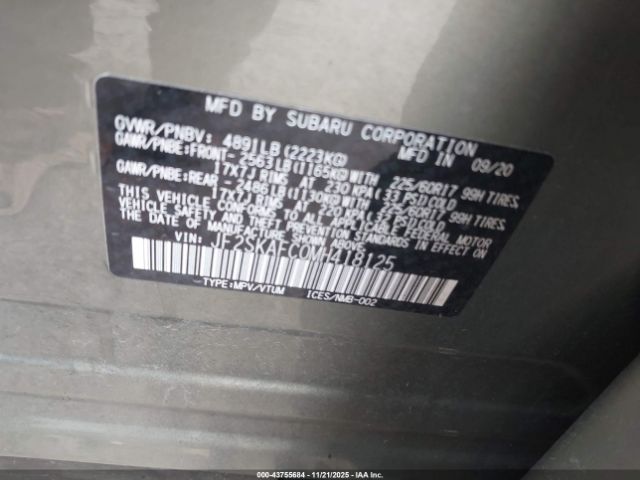 2021 SUBARU FORESTER JF2SKAFC0MH418125 Photo 8