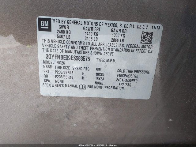 2014 CADILLAC SRX 3GYFNBE39ES583575 Photo 8