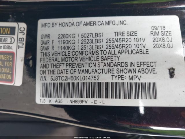 2019 ACURA RDX 5J8TC2H60KL014752 Photo 8