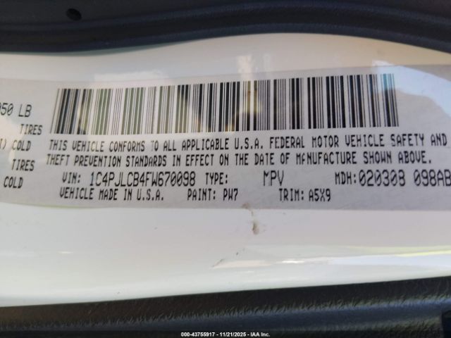 2015 JEEP CHEROKEE 1C4PJLCB4FW670098 Photo 8