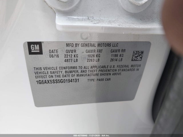 2016 CADILLAC CTS 1G6AX5SS5G0194131 Photo 8