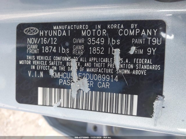 2013 HYUNDAI ACCENT KMHCU5AE2DU089914 Photo 8