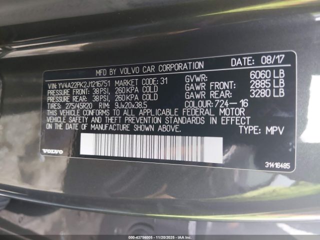 2018 VOLVO XC90 YV4A22PK2J1216751 Photo 8